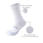 9 Pairs Men Compression Crew Running Socks Athletic Socks  With Cushion Work Hiking Basketball Sport Socks Anti-odor And Anti-slip For Running Fitness Hiking And Cycling - Image 3