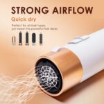 Hair Dryer Brush, Hot Air Brush, 5 In 1 Blow Dryer Brush For Drying Straightening Curling Volumizing Multi Hair Style, White Gold - Image 9