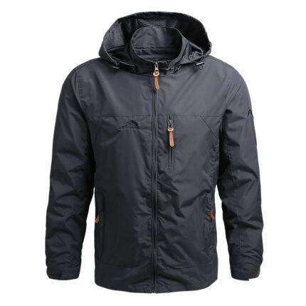 Mountaineering Windbreaker Outdoor Sports Jacket Men - Grey, 4XL