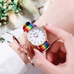 Luminous Starry Sky Watch Ladies Casual Rainbow Canvas - Image 6