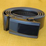 Microfiber Leather Belt For Men BLACK Ratchet Belt Automatic Buckle Closure USA - Image 8