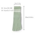 8 Pairs Women's Professional Non-slip Sports Yoga Running Fitness Multi-functional Mid-calf Solid Color Five-finger Dot Rubber Socks - Image 3