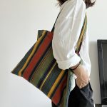 Retro Contrast Rainbow Stripe Shoulder Bag - Image 4