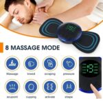 Mini Neck Massager, Lymphatic Drainage Massager, Portable Mini Back Massage Device For Neck Shoulder Back Waist, Remote Control With 8 Modes 19 Levels Adjustable & 5pcs Massage Stickers