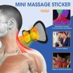 Mini Neck Massager, Lymphatic Drainage Massager, Portable Mini Back Massage Device For Neck Shoulder Back Waist, Remote Control With 8 Modes 19 Levels Adjustable & 5pcs Massage Stickers - Image 4