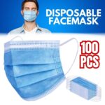 100 PCS Protective Disposable Face Mask Cover 3 Ply Disposable Face Masks - Blue - Image 2