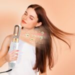 Hair Dryer Brush, Hot Air Brush, 5 In 1 Blow Dryer Brush For Drying Straightening Curling Volumizing Multi Hair Style, White Gold - Image 4