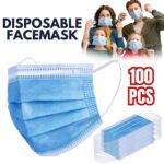 100 PCS Protective Disposable Face Mask Cover 3 Ply Disposable Face Masks - Blue - Image 4