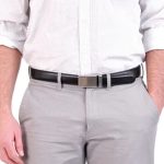 Microfiber Leather Mens Ratchet Belt, Belts For Men Adjustable Automatic Buckle - Image 2