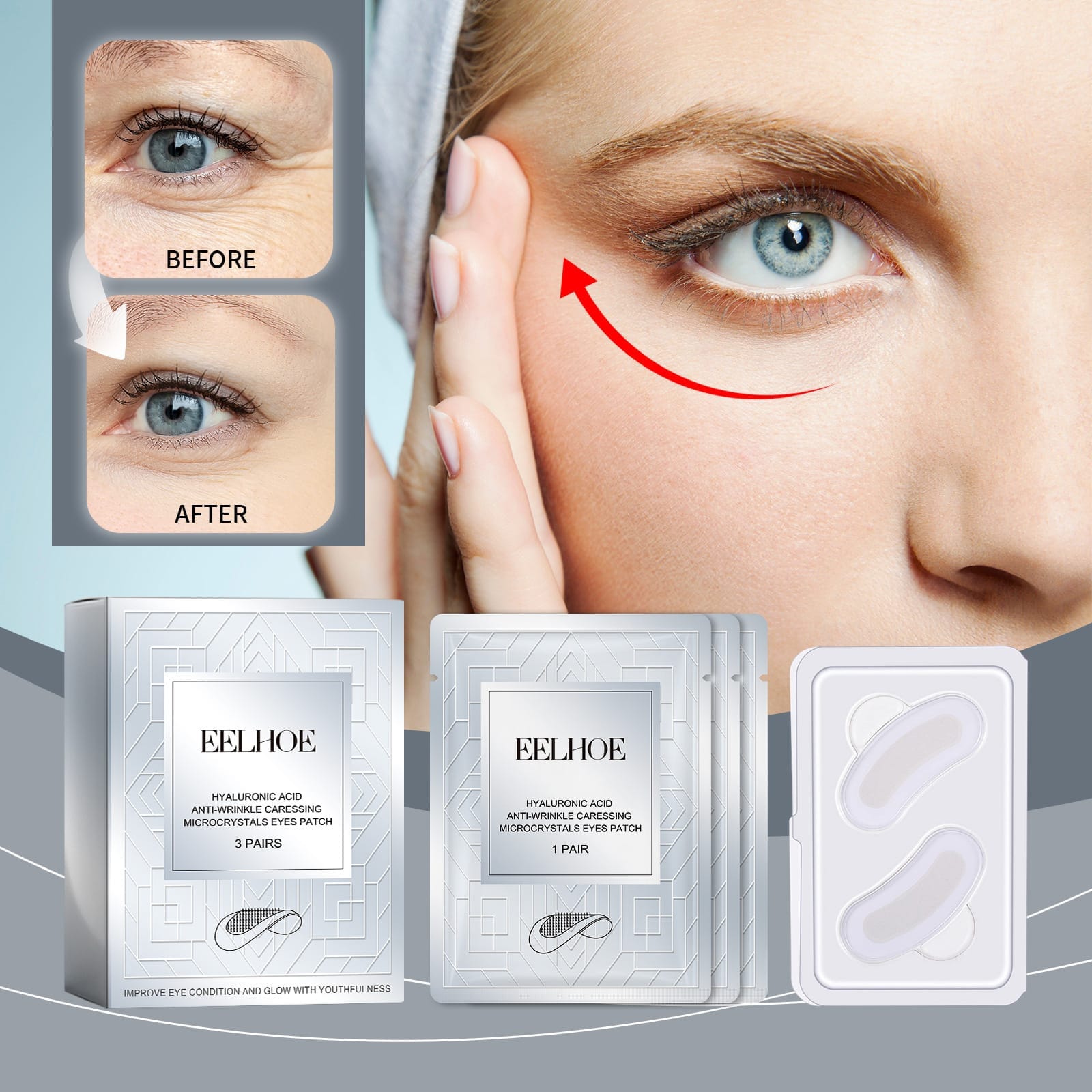5b350eb5-4e61-4039-9ca2-09b678289ee1jpg EELHOE Anti-Wrinkle Eye Mask Lightens Eye Lines Hydrates, Moisturizes, Firms & Tightens Eye Area Eye Mask - Image 1
