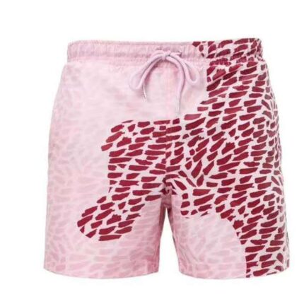 horts Summer Men Swimming Trunks Magical Change Color Beach SSwimwear Swimsuit Quick Dry bathing shorts Beach Pant - Pink B, XL