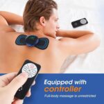 Mini Neck Massager, Lymphatic Drainage Massager, Portable Mini Back Massage Device For Neck Shoulder Back Waist, Remote Control With 8 Modes 19 Levels Adjustable & 5pcs Massage Stickers - Image 3