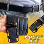 Microfiber Leather Mens Ratchet Belt Belts For Men Adjustable Size, Slide Buckle - Image 5