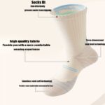 6 Pairs Men Compression Running Socks Quarter Crew Athletic Cushioned Breathable Anti Blister Sweat Odor For Running Hiking Cycling Fitness - Image 7