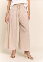 J.NNA Smocked Waist Boho Wide Leg Pants With Pockets - Image 2