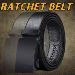 Microfiber Leather Mens Ratchet Belt Belts For Men Adjustable Automatic Buckle Black - Image 8