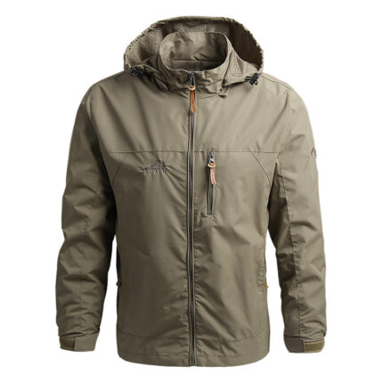 Mountaineering Windbreaker Outdoor Sports Jacket Men - Khaki, 5XL