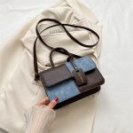 Popular Fashion Stitching Texture Portable Shoulder Messenger Bag - Image 3