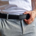 Microfiber Leather Mens Ratchet Belt Belts For Men Adjustable Size, Slide Buckle - Image 7