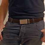 Microfiber Leather Mens Ratchet Belt Belts For Men Adjustable Automatic Buckle Dark Brown - Image 3