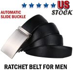Microfiber Leather Mens Ratchet Belt, Belts For Men Adjustable Automatic Buckle - Image 8