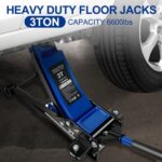 Floor Jack,3Ton 6600lbs Low Profile Floor Jack,dual Piston Quick Lift Pump,Lifting Range 75mm 2.95   500mm 19.69,Blue - Image 4