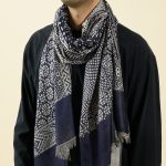 ethnic yarn-dyed cotton linen scarf