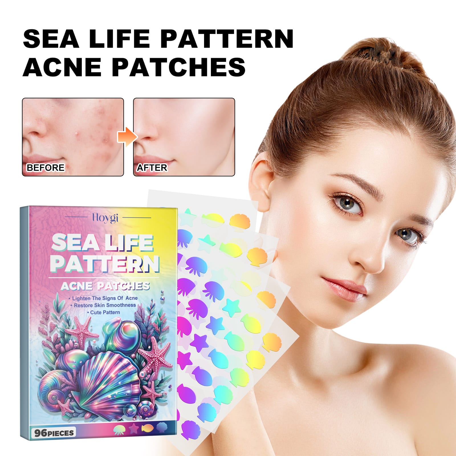 daeeea8b-38bd-443c-a813-a42f4b432139jpg Hoygi Cute Colorful Acne Patches Reduce Acne & Pimples Anti-Dryness Deep Hydration Facial Cleansing - Image 1
