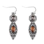 European And American New Retro Pattern Two-tone Gemstone Earrings - Image 2