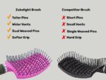 Hair Scalp Massage Brush Anti Static Curved Vented Styling Detangling Brushes Hair Scalp Massage Comb Hairbrush Bristle Nylon Women Wet Curly Detangle Hair Brush For Salon Hairdressing Styling Tools - Image 5