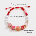 Colorful Beaded Necklace Original Design Square English Combination Bracelet Suit - Image 4