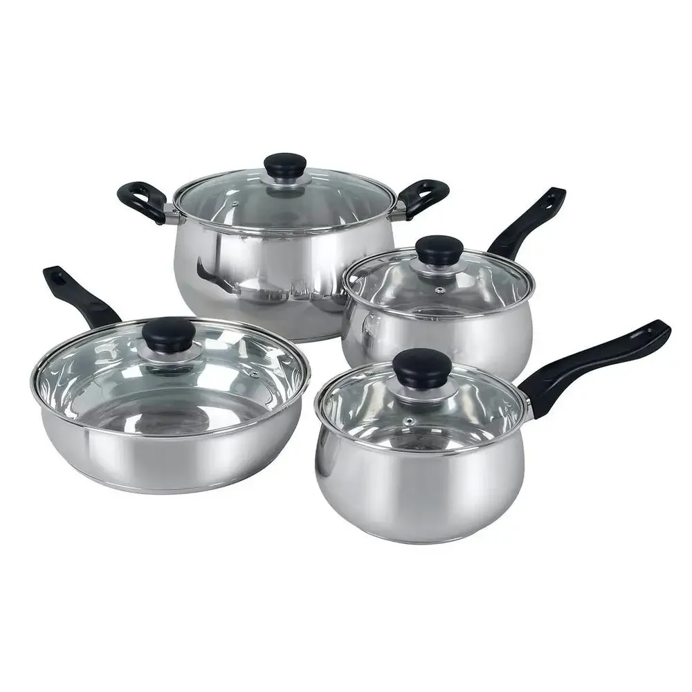 S093fc9938a6e434595a78bf8468fea61cwebp Rametto Professional Grade 8-Piece Cookware Set Anodized Aluminum Enamel Cast Iron Stainless Steel Oven Safe Dishwasher Safe - Image 1