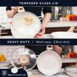 Pots and Pans Set Non Stick - Induction Compatible Kitchen Cookware Sets + Bakeware Sets , PFOA Free, (23 Pcs - Cream) - Image 5