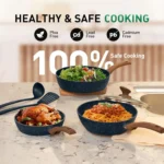 Pots and Pans Set Non Stick - 12 Piece Induction Kitchen Cookware Sets,Blue Granite Nonstick Cooking Pans Set 22 x 13 x 9 inches - Image 6