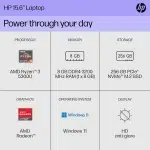 HP 15.6"HD Business Laptop,AMD Ryzen 3 5300U,32GB RAM,1TB SSD,Windows 11 Pro,Natural Silver,with Gaming Mouse - Image 6