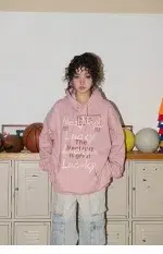American Style Retro Alphabet Padded Fleece Sweater Women's Hooded Autumn and Winter 2023 New Winter Oversize Coat Fashion - Image 23