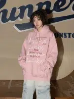 American Style Retro Alphabet Padded Fleece Sweater Women's Hooded Autumn and Winter 2023 New Winter Oversize Coat Fashion - Image 3