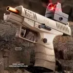 Small Black Toy Gun Mini PPQ Continuous Firing Shell Throwing Gun Model Soft Bullet Launcher BlowBack Airsoft Pistol for Kids - Image 2