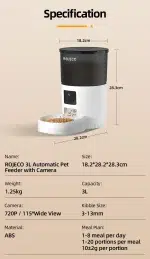 ROJECO Automatic Cat Feeder With Camera Video Cat Food Dispenser Pet Smart Voice Recorder Remote Control Auto Feeder For Cat Dog - Image 21