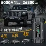 Car Jump Starter 3000A/4000A/5000A Battery Charger Emergency Power Bank Booster for 12V Gasoline and Diesel Vehicles Starting - Image 5