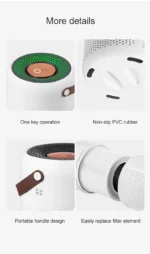 10000mAh Home Air Purifier HEPA Filter PM 2.5 H13 HEPA Remove Rechargeable Kitchen Bedroom Smoke Odor Air Cleaner Aroma Diffuser - Image 19