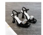 High Heels, Thick Heels, Open Toe Sandals for Women's 2024 Summer New Thick Sole Waterproof Platform, One Line Model Sandals - Image 6
