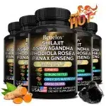 Shilajit Resin Himalaya Capsules - 15250 mg - Combination of Ashwagandha, Ginseng, Cordyceps, Ginkgo, Turmeric