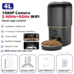 Automatic Cat Feeder Camera Pet Smart Cat Food Kibble Dispenser 2.4G/5GWiFi Tuya APP Control Auto Feeder For Cat Dog Accessories - Image 8