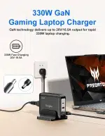 330W GaN Laptop Adapter For Acer Predator Helios 18 16 15 14 300 500 Triton 17 X Neo 16 Charger Power 13 14th gen I9 I7 Rtx 4090 - Image 7