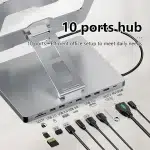 USB C Laptop Docking Station Stand HDMI-compatible PD USB3.0 RJ45 10-in-1 USB C Hub Laptop Stand for MacBook/Dell/HP/Surface - Image 4