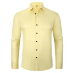 Men's Dress Shirts Solid Long Sleeve High Stretch Formal Business Casual Shirts Classic Regular Fit Button Down Work Shirts - Image 12