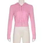BIIKPIIK Drawstring Hooded Hoodie Suits Autumn Winter Solid Zipper Women Casual Pants Set Street Sporty Sweatshirt Two Piece Set - Image 11