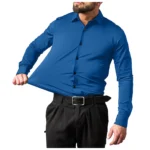 Men's Dress Shirts Solid Long Sleeve High Stretch Formal Business Casual Shirts Classic Regular Fit Button Down Work Shirts - Image 7