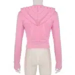 BIIKPIIK Drawstring Hooded Hoodie Suits Autumn Winter Solid Zipper Women Casual Pants Set Street Sporty Sweatshirt Two Piece Set - Image 14
